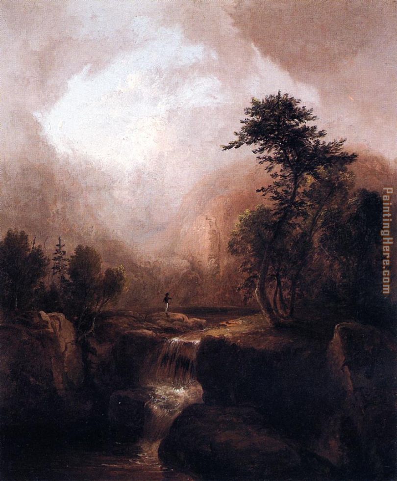 Landscape with Waterfall painting - Thomas Doughty Landscape with Waterfall art painting